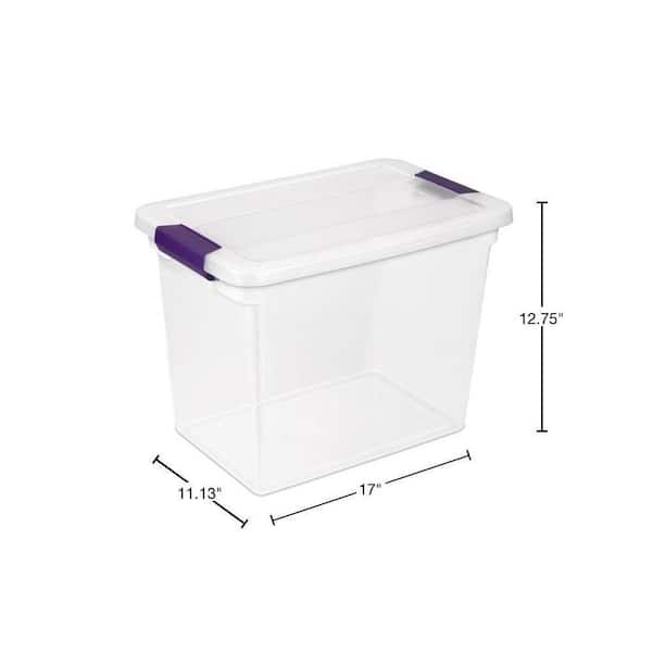 56 Quart Plastic Storage Bins Waterproof, Utility Tote Organizing Container  Box with Buckle Down Lid, Collapsible Clear Plastic Storage Box, for Toys