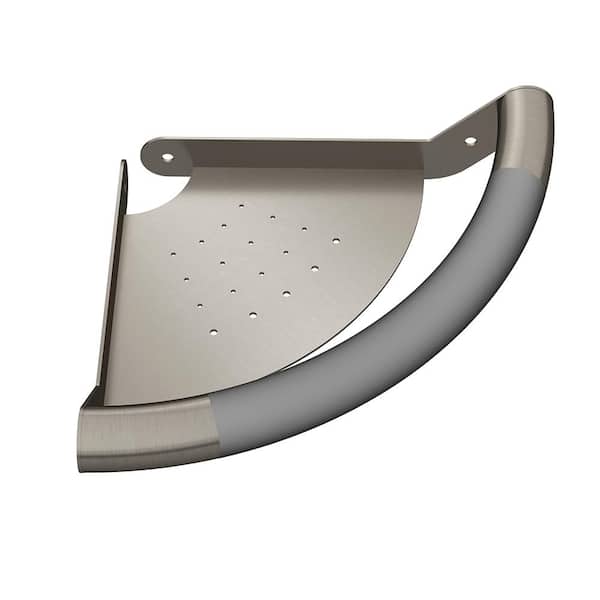 PULSE Showerspas ErgoCornerBar with Ergonomic Soft Grip and Corner Shelf in Brushed Stainless Steel