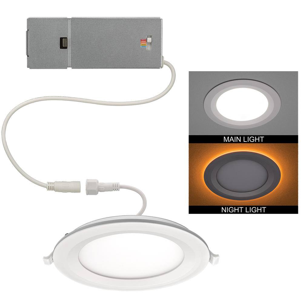 6 in. Canless Integrated LED Recessed Light Trim with Night Light 650 Lumens Adjustable CCT New Construction Remodel price history on PriceWatchPro