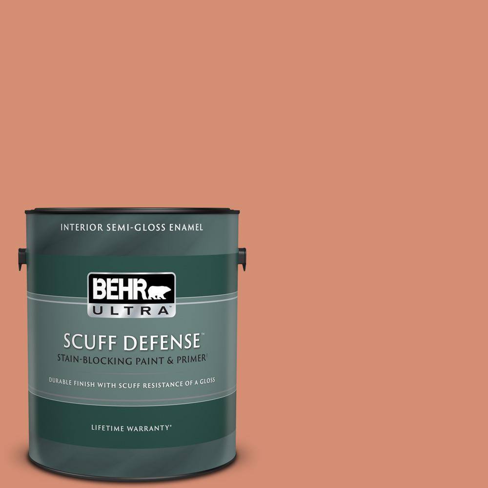 1 gal. #ICC-63 Terra Cotta Pot Extra Durable Semi-Gloss Enamel Interior Paint & Primer