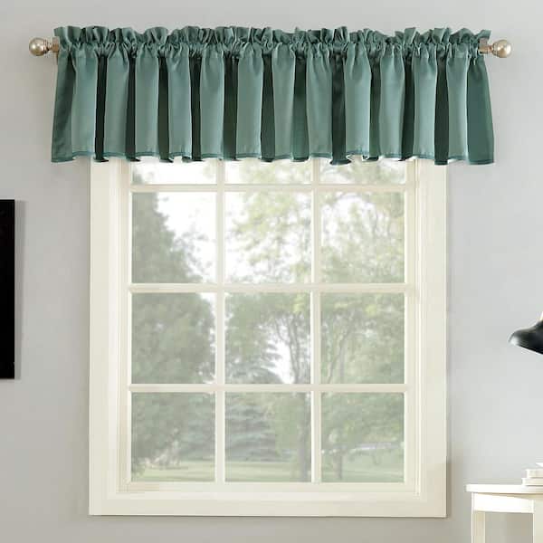 No. 918 Gregory Mineral Polyester 54 in. W x 18 in. L Rod Pocket Room Darkening Curtain Valance (Single Panel)
