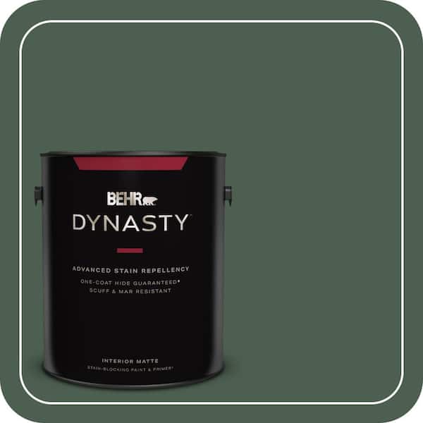 BEHR DYNASTY 1 gal. #N400-7 Vine Leaf One-Coat Hide Matte Interior Stain-Blocking Paint & Primer