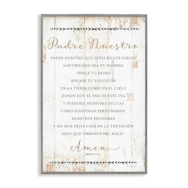 Stupell Industries Our Father Proverbs by Jennifer Pugh Gray Framed Religious Giclee Art Print 20 in. x 30 in.
