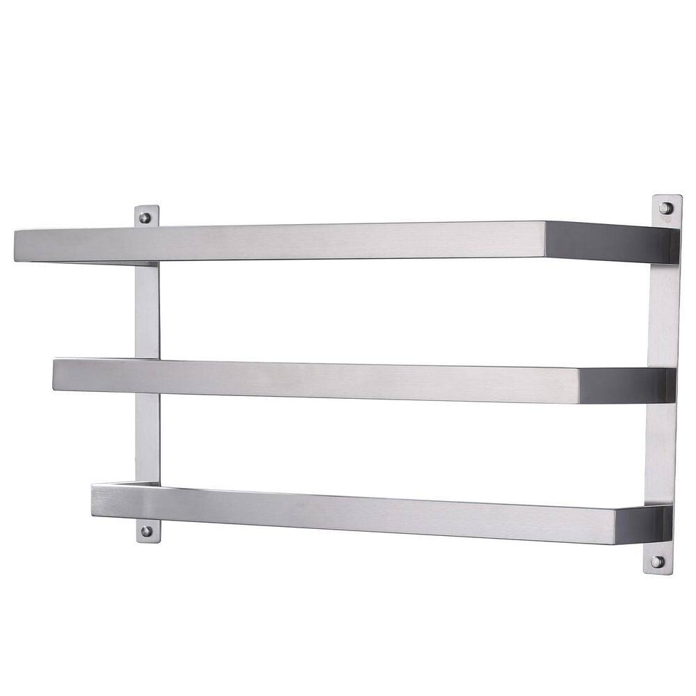 Square 24 in Wall Mounted Towel Rack Single Towel Holder in Brushed Nickel price history on PriceWatchPro
