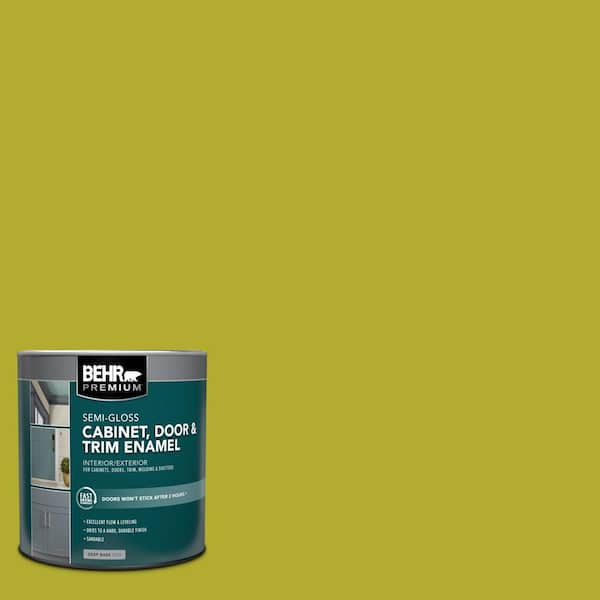 BEHR PREMIUM 1 qt. #P340-6 Green Neon Semi-Gloss Enamel Interior/Exterior Cabinet, Door & Trim Paint