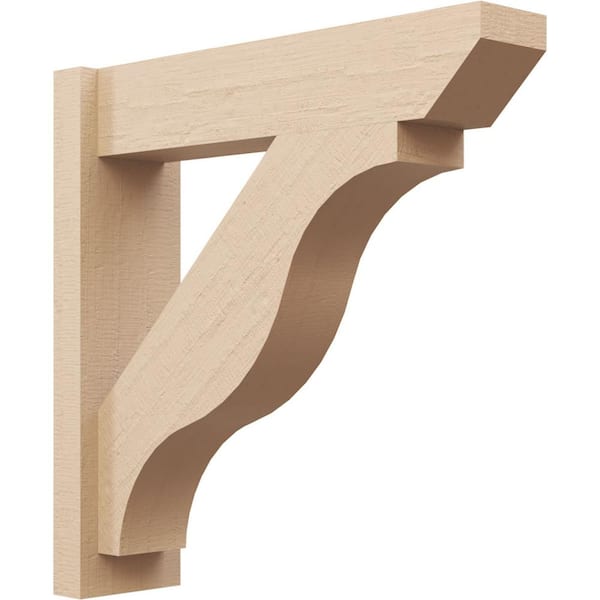 Ekena Millwork 6 in. x 24 in. x 24 in. Funston Slat Rough Cedar Woodgrain Timberthane Polyurethane Outlooker, Primed Tan