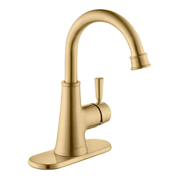 Glacier Bay Melina Single Hole Single Handle High Arc Bathroom Faucet In Matte Gold Hd67290w 6483