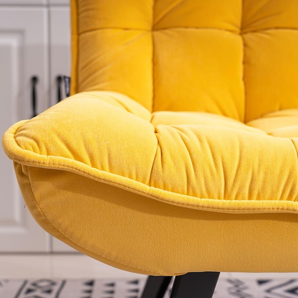 Boyel Living Modern Yellow Soft Velvet, Large Living Room Chairs With Ottoman