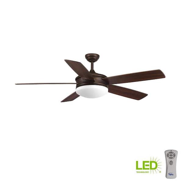 Progress Lighting Fresno 60 in. Indoor Integrated LED Antique Bronze Modern Ceiling Fan with Remote for Living Room and Bedroom