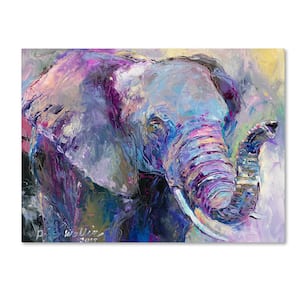 24 in. x 32 in. "Blue Elephant" by Richard Wallich Printed Canvas Wall Art