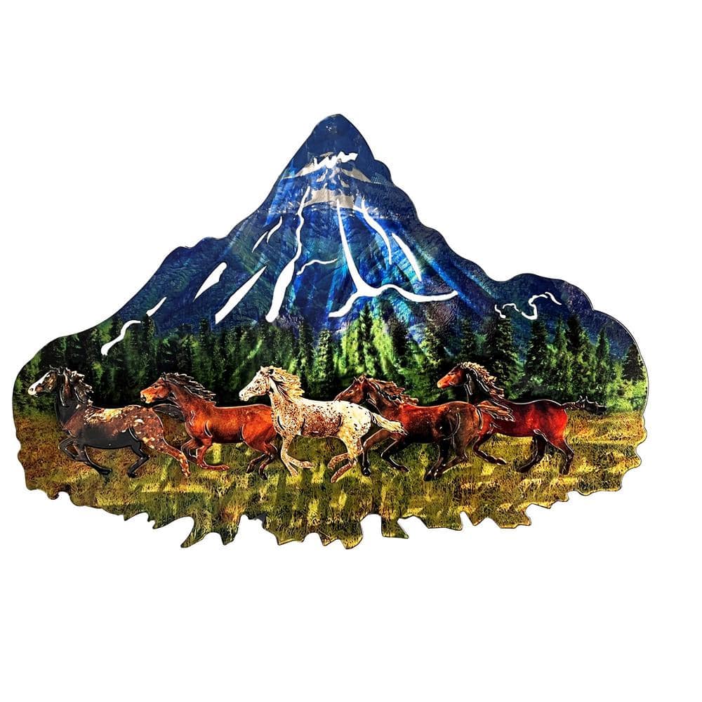 24 in. Horse Mountain Steel Wall Art