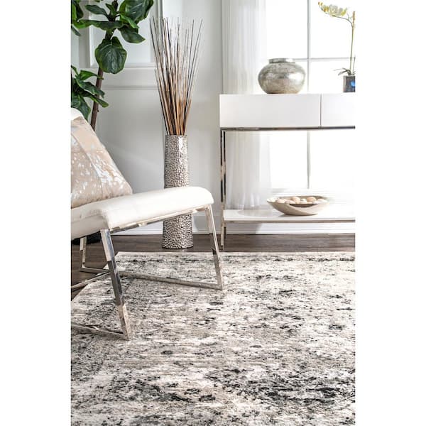 Shaunte Faded Vintage 8 ft. x 10 ft. SilverArea Rug