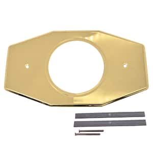 One-Hole Remodel Cover Plate for Moen and Delta Bathtub and Shower Valves, Polished Brass