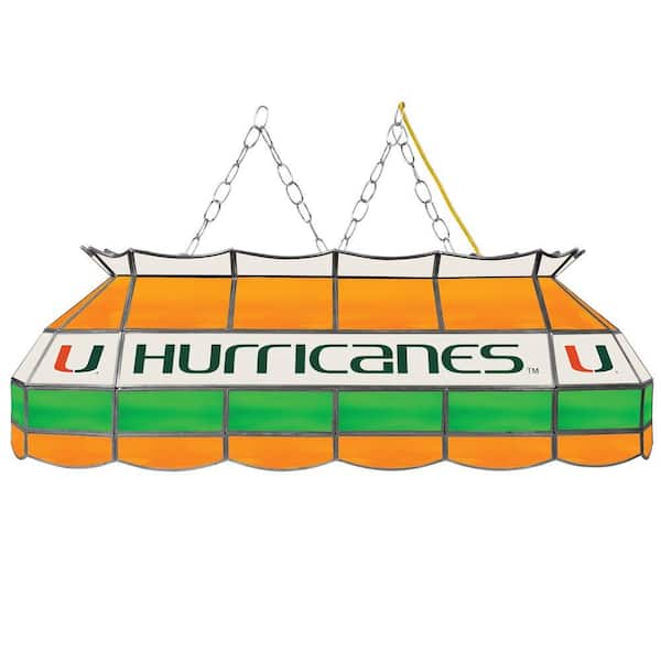 Trademark Global University of Miami 3-Light The U Hanging Tiffany Lamp