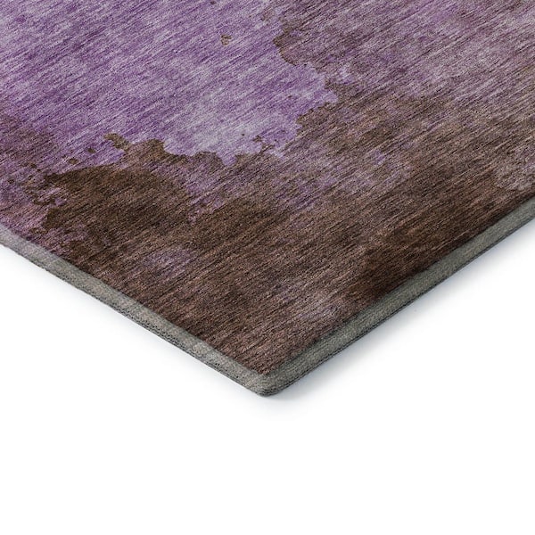 Mayfield Premium Machine Washable Abstract AMF1138 Lavender 2 ft. 3 in. x 7 ft. 6 in. Runner Rug