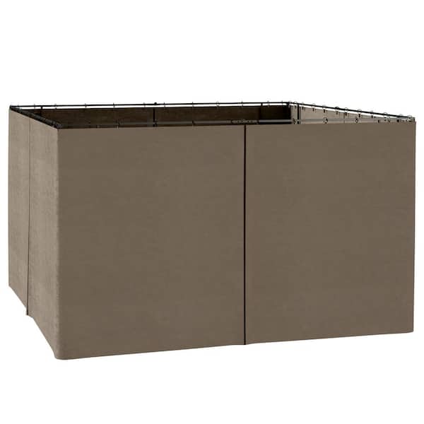 Otryad 10 ft. x 12 ft. Polyester Universal Gazebo Sidewall Set with Hooks and C-Rings for Pergolas and Cabanas, Beig ft.