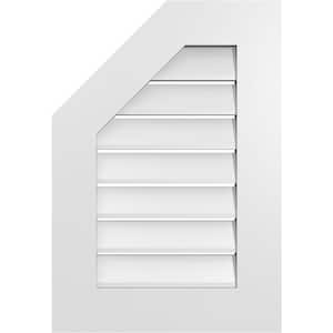 18 in. x 26 in. Octagonal Surface Mount PVC Gable Vent: Functional with Standard Frame
