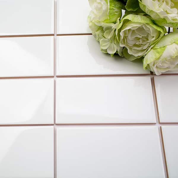 Ivy Hill Tile Essential White 3 in. x 6 in. x 6 mm Polished Ceramic Wall Subway Tile (11.73 sq. ft./case) Ivy Hill Tile Essential White 3 in. x 6 in. x 6 mm Polished Ceramic Wall Subway Tile (11.73 sq. ft./case)
