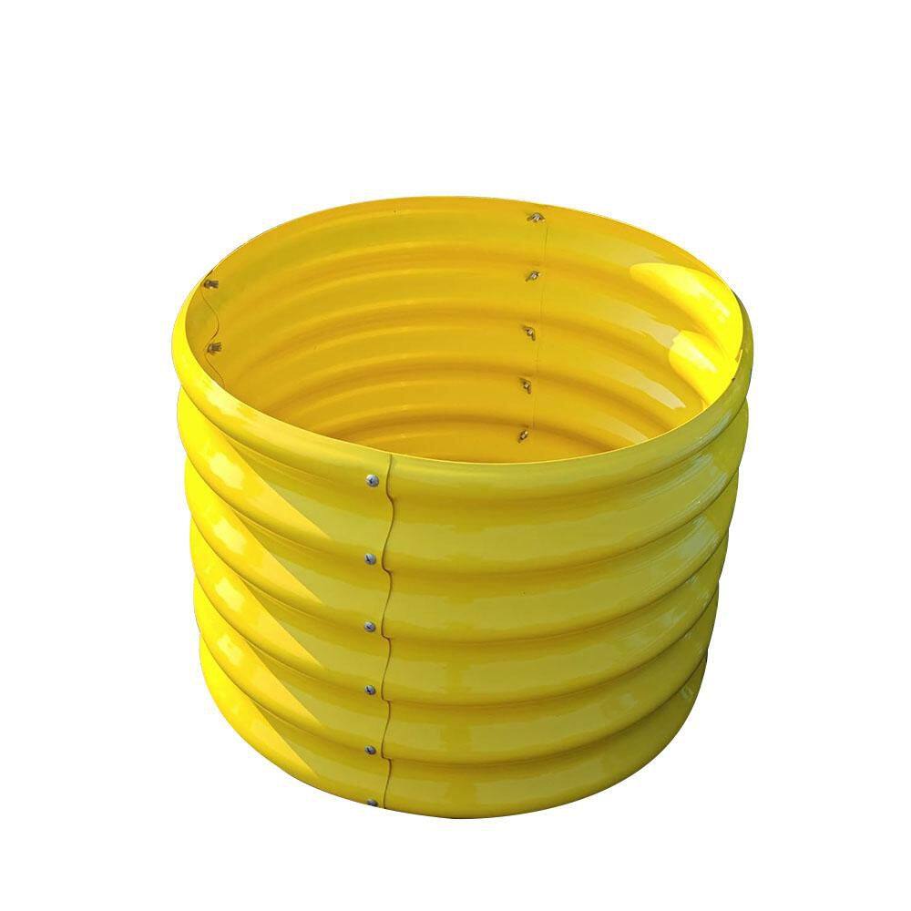 4-Pack 24 in. x 24 in. x 18 in. Outdoor Sunlit Gold Round Galvanized Steel and Metal Eco-Safe Planter Box price history on PriceWatchPro