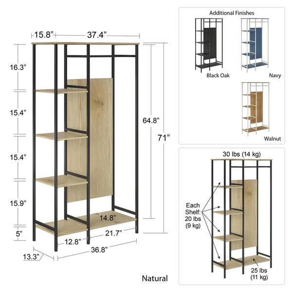 Ameriwood Home Adult Closet Organizer, Black Oak 