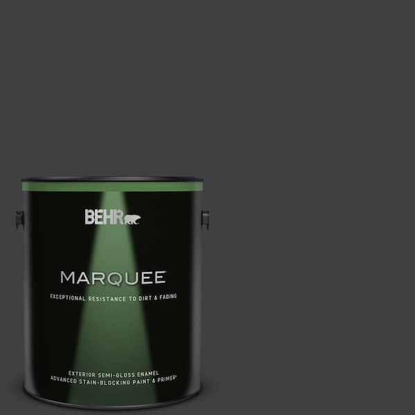 BEHR MARQUEE 1 gal. Home Decorators Collection #HDC-MD-04 Totally Black Semi-Gloss Enamel Exterior Paint & Primer