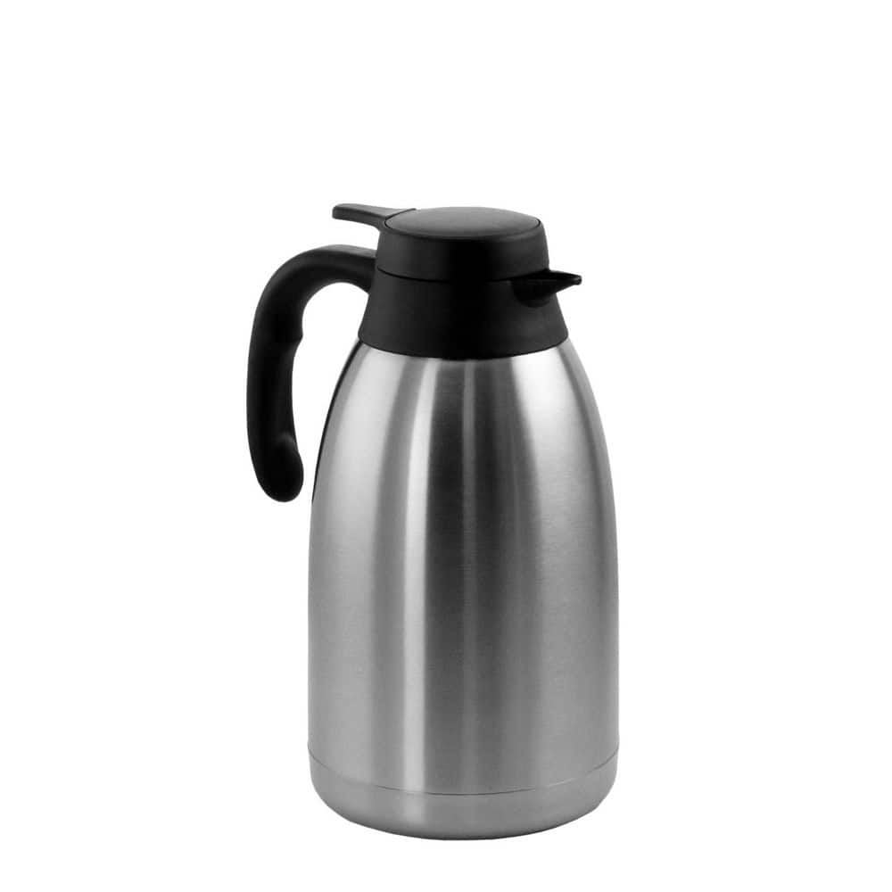 Stainless Steel 2L Thermal Beverage Carafe with Black Handle