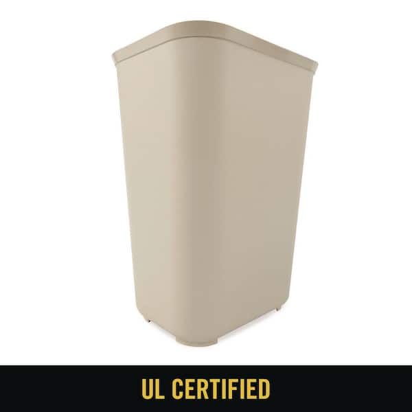 Fiberglass Wastebasket, 10 gal, Fiberglass, Beige Fiberglass Wastebasket, 10 gal, Fiberglass, Beige