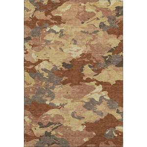 Mayfield Premium Machine Washable Abstract AMF2497 Paprika 10 ft. x 14 ft. Area Rug