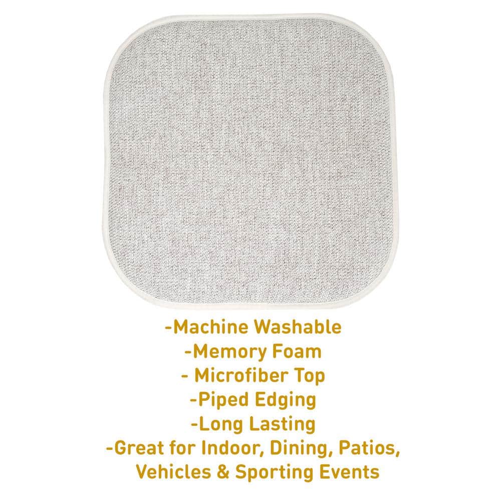 Alexis Cream and Gray Memory Foam Chair Cushion Set