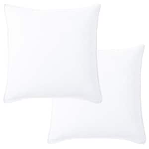 Washed Linen White 20 in. x 20 in. Throw Pillow Cover Set of 2