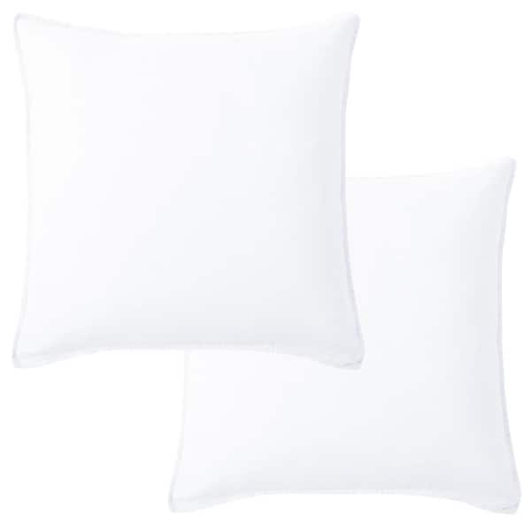 LEVTEX HOME Washed Linen White 20 in. x 20 in. Throw Pillow Cover Set of 2