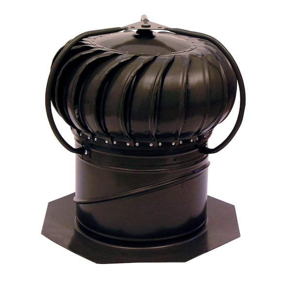 Master Flow 12 in. Brown Galvanized Steel Externally Braced Dual-Bearing Wind Roof Turbine
