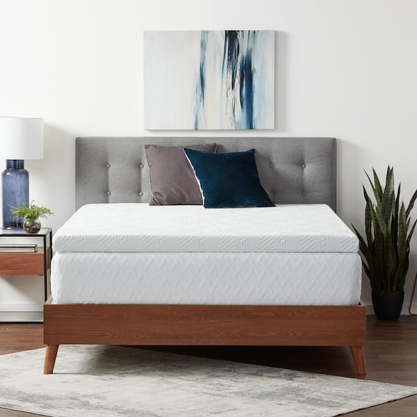 Lucid Comfort Collection 4 in. Twin XL Gel Memory Foam Mattress Topper with Breathable Cover