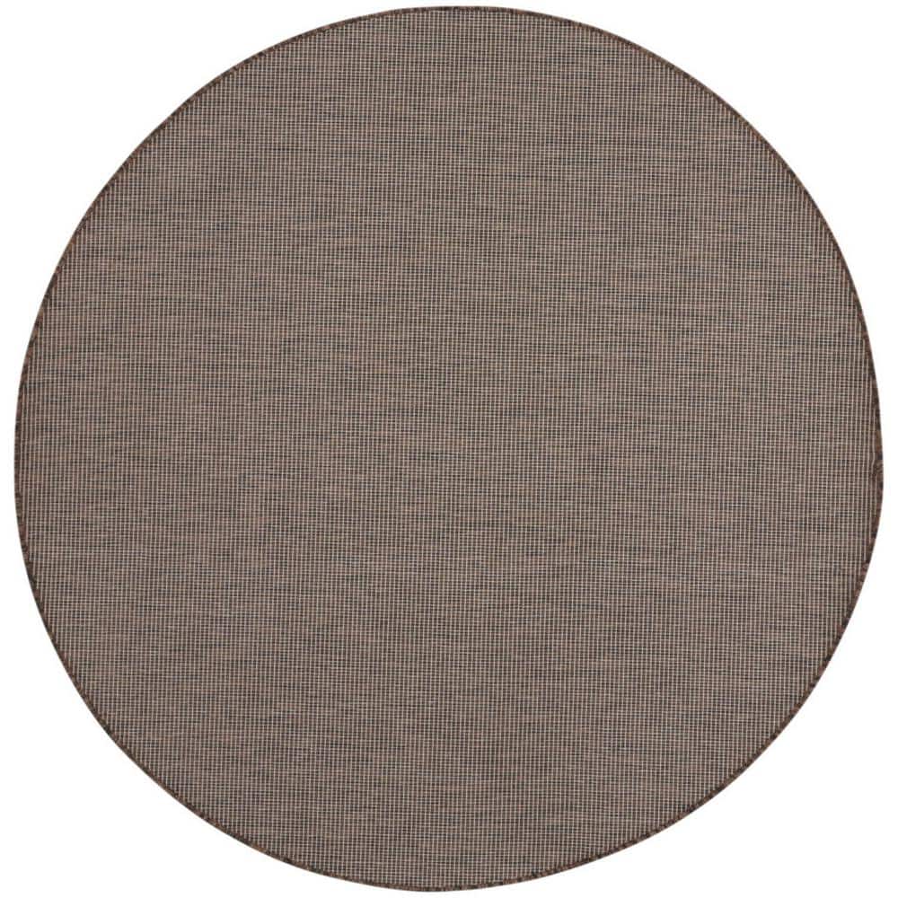8' Brown Round Power Loom Area Rug price history on PriceWatchPro
