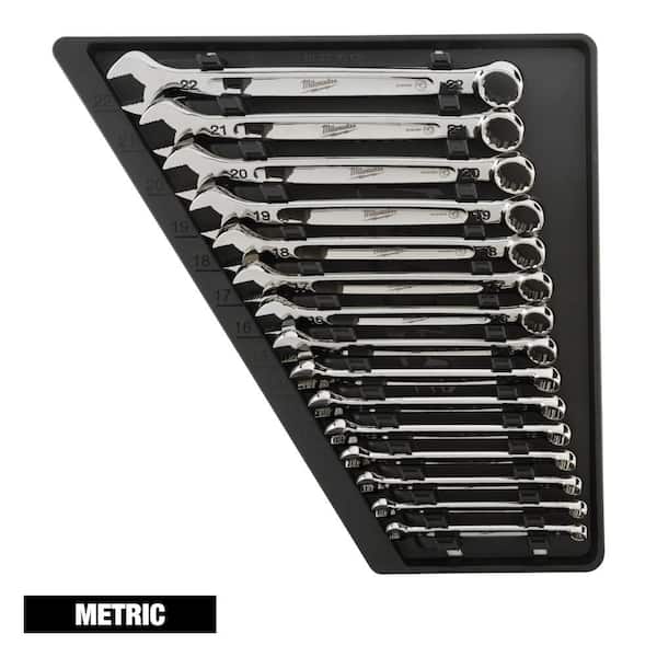 Milwaukee Combination Metric Wrench Mechanics Set with 1/2 in