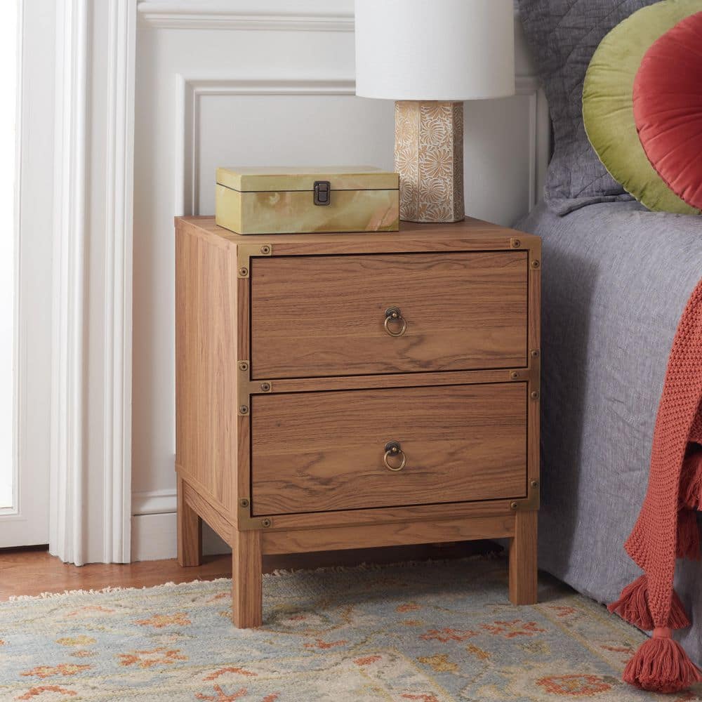Galio Oak/Gold 2 Drawer Nightstand