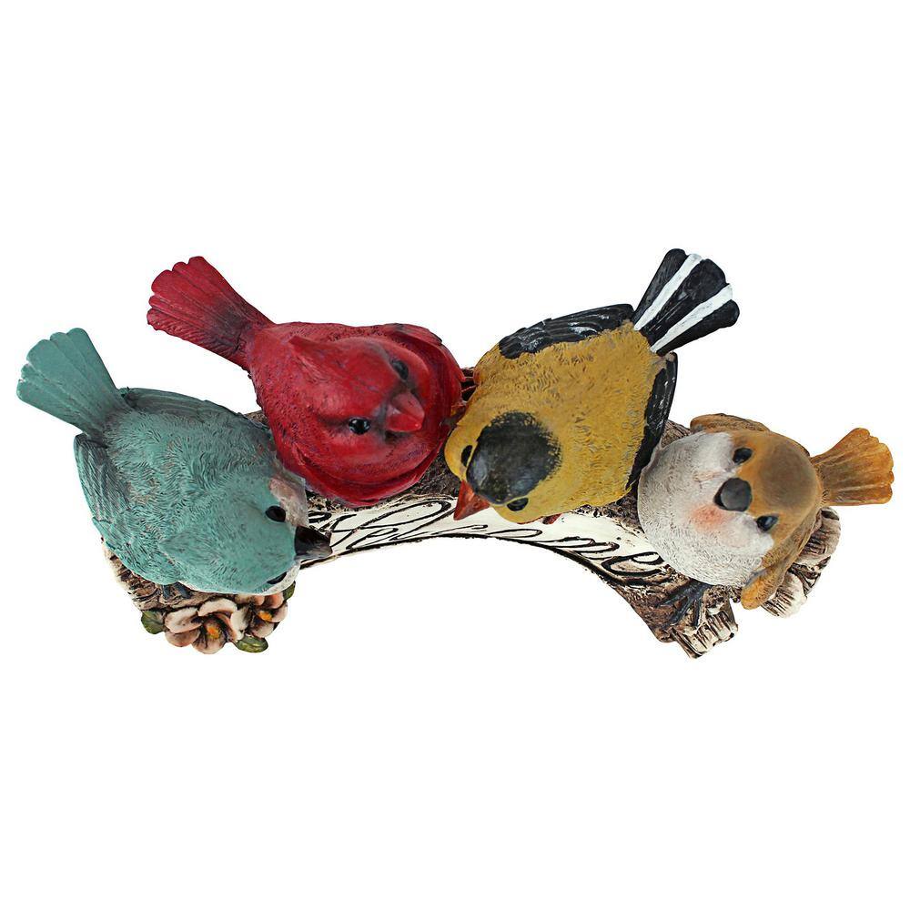 Multicolored Resin Bird Welcome Statue for Garden