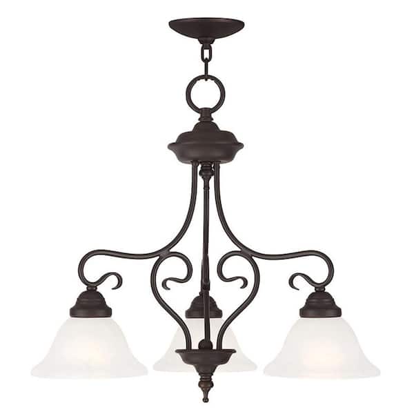 Livex Lighting Coronado 3 Light Bronze Convertible Dinette Chandelier/Ceiling Mount