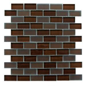 Free Flow Coffee Brown 12 in. x 12 in. x 8mm Glass Mesh-Mounted Mosaic Tile (0.9 sq. ft.)