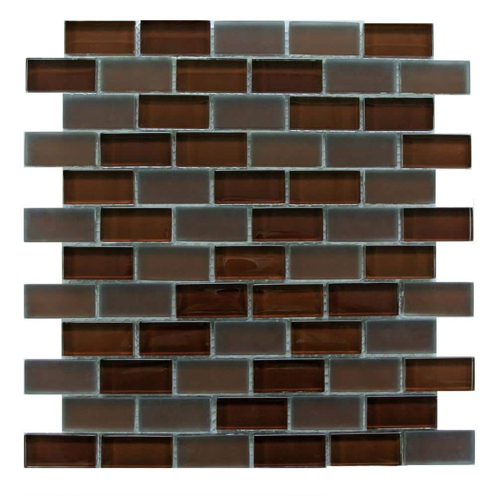 ABOLOS Free Flow Coffee Brown 12 in. x 12 in. Brick Multi Finish Glass  Mosaic Wall and Pool Tile (1 sq.ft/Each) SHMVET0106-BL - The Home Depot