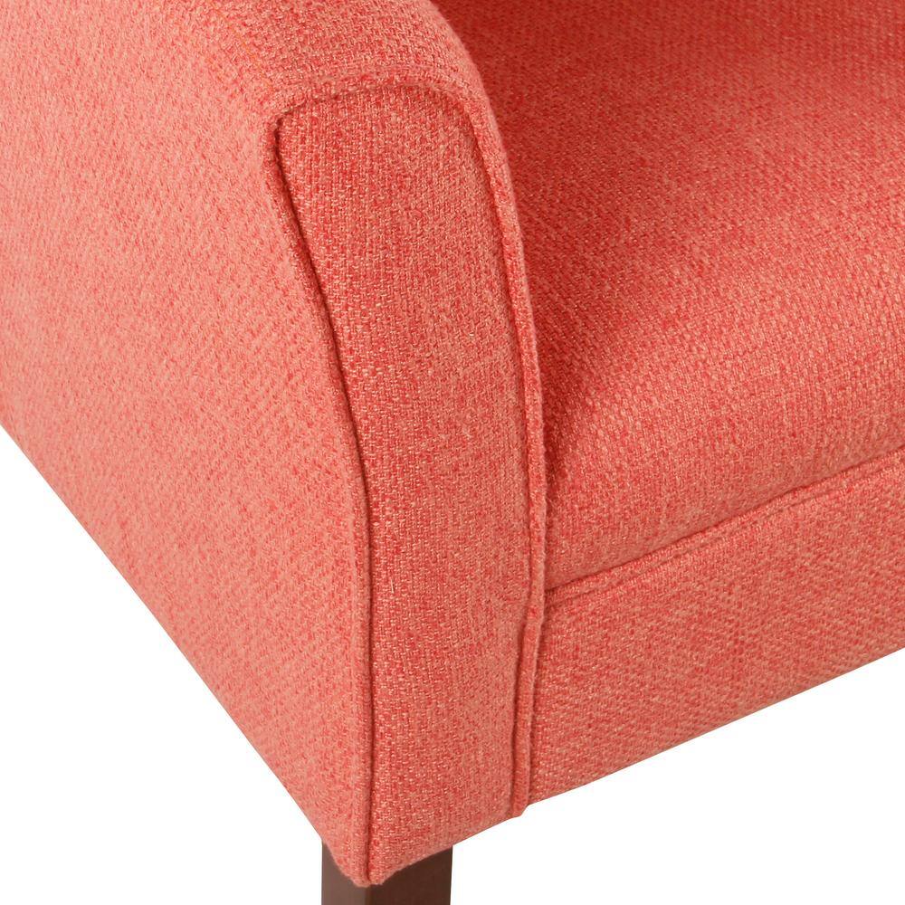 Modern Barrel Accent Chair in Lush Orange with Wood Legs