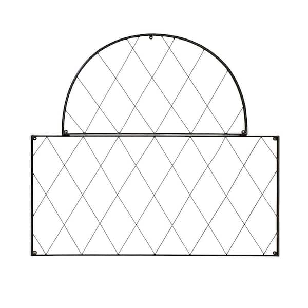 42 in. H Black Powder Coat Traditional Oxfordshire Decorative Garden Trellis (2-Pieces)