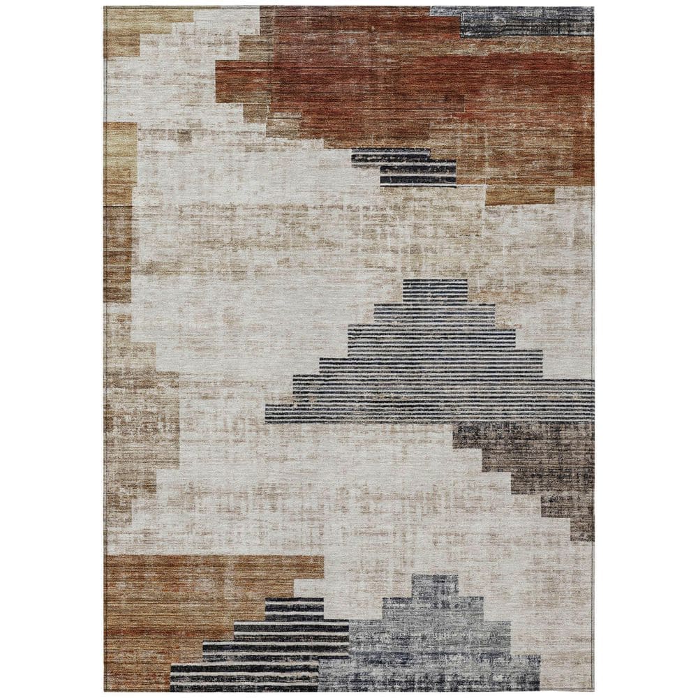 Chantille Machine Washable Indoor/Outdoor Abstract ACN1829 Paprika 3 ft. x 4 ft. Area Rug price history on PriceWatchPro