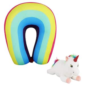 2-in-1 Cute and Convertible Kids Travel Neck Pillow and Toy Unicorn