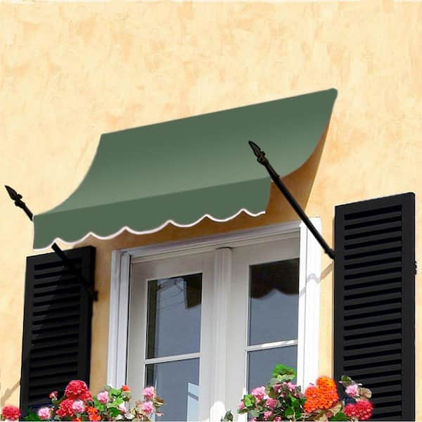 AWNTECH 8 ft. New Orleans Fixed Awning (44 in. H x 24 in. D) in Sage