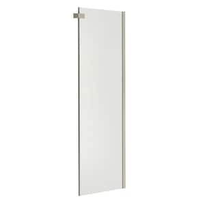 Halo 30 in. x 79 in. Semi-Frameless Fixed Glass Panel in Brushed Nickel