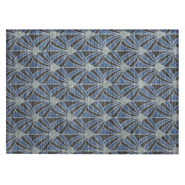 Chantille Machine Washable Indoor/Outdoor Abstract ACN2426 Navy 2 ft. x 3 ft. Accent Rug