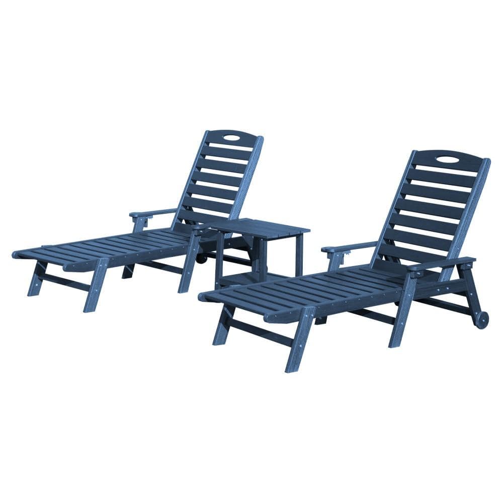 HDPE Outdoor Chaise Lounge Chairs, Pool Lounge Chairs Set of 2 with Table price history on PriceWatchPro