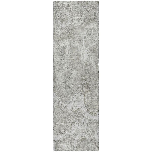 Dream Shag Premium Machine Washable Abstract ADS579 Ivory 2 ft. x 7 ft. Runner Rug