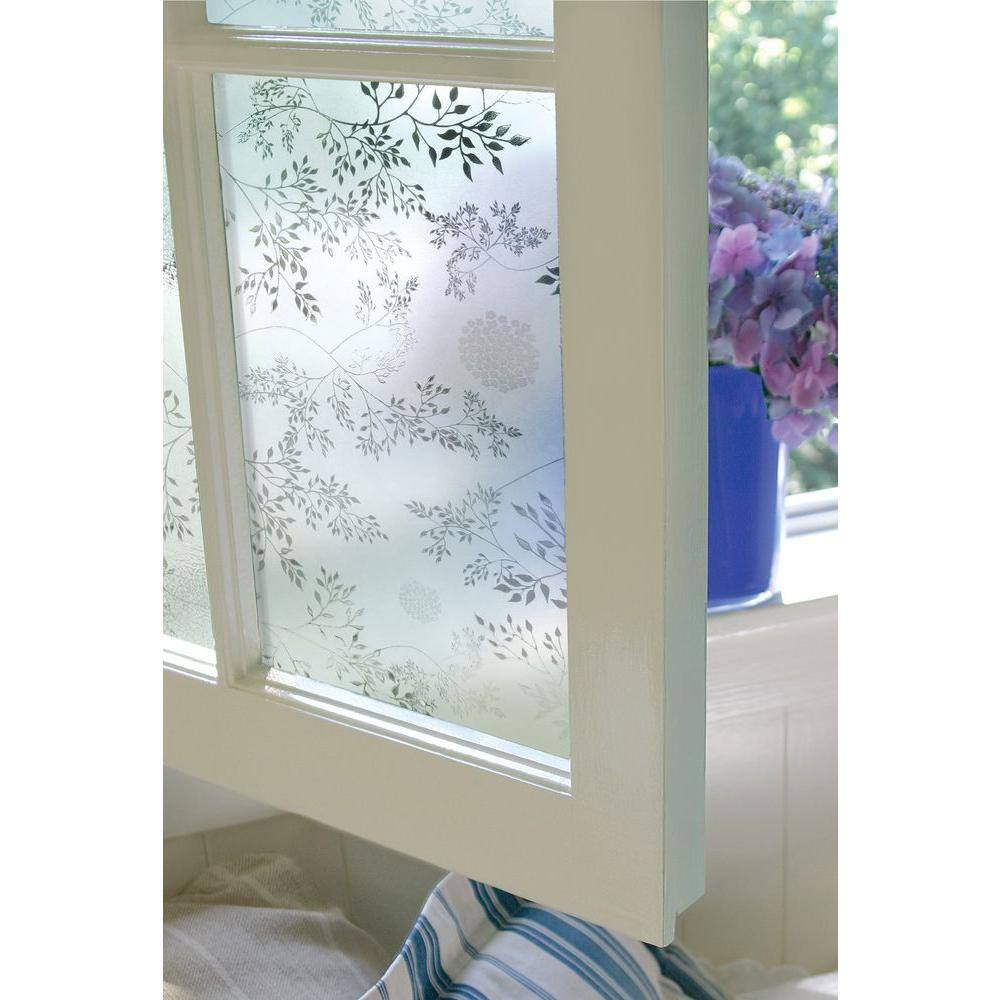 Elderberry Frosted Glass Privacy Window Film, 24 x 36 Inches